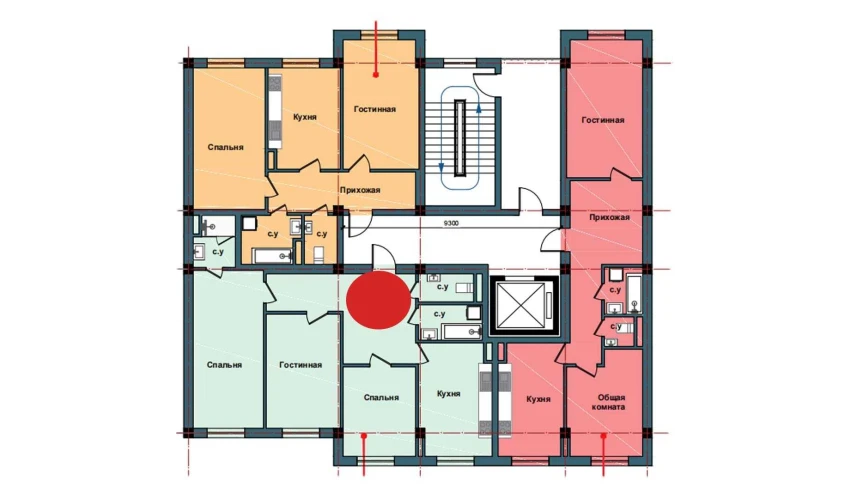 3-xonali xonadon 95.3 m²  2/11 qavat | NUR BARAKA Turar-joy majmuasi