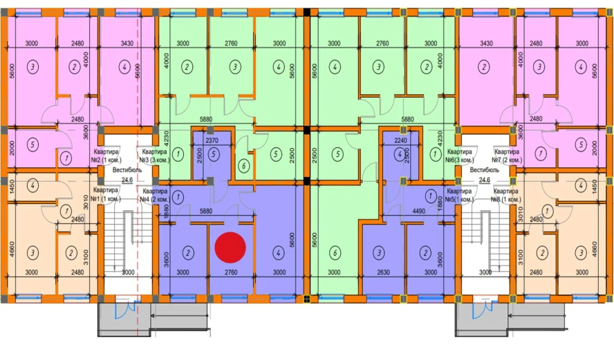 2-xonali xonadon 54.39 m²  1/1 qavat