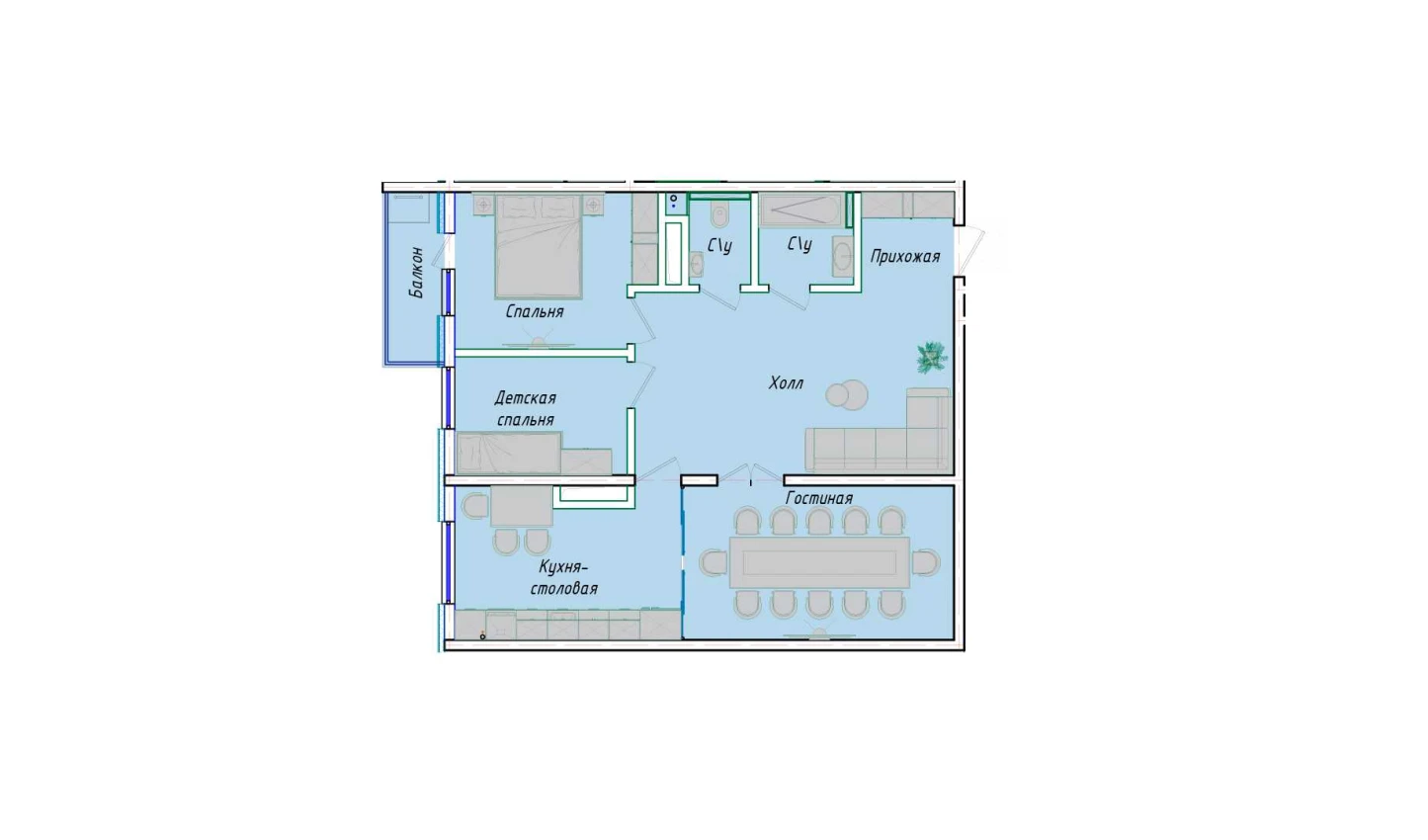 3-xonali xonadon 83.47 m²  11/11 qavat