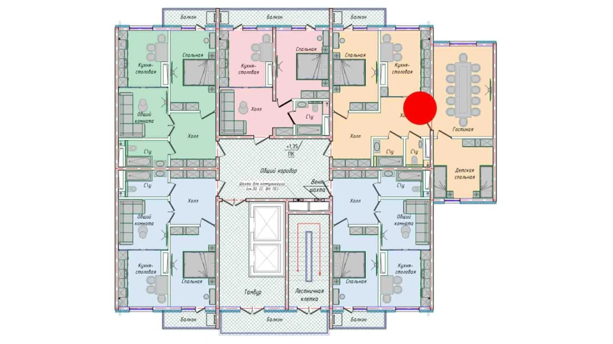 3-комнатная квартира 87.34 м²  1/1 этаж