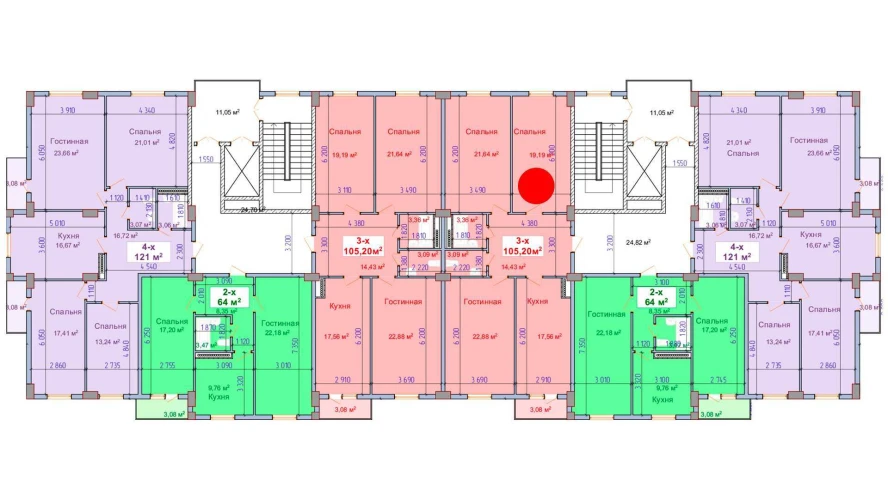 3-комнатная квартира 111.55 м²  8/8 этаж