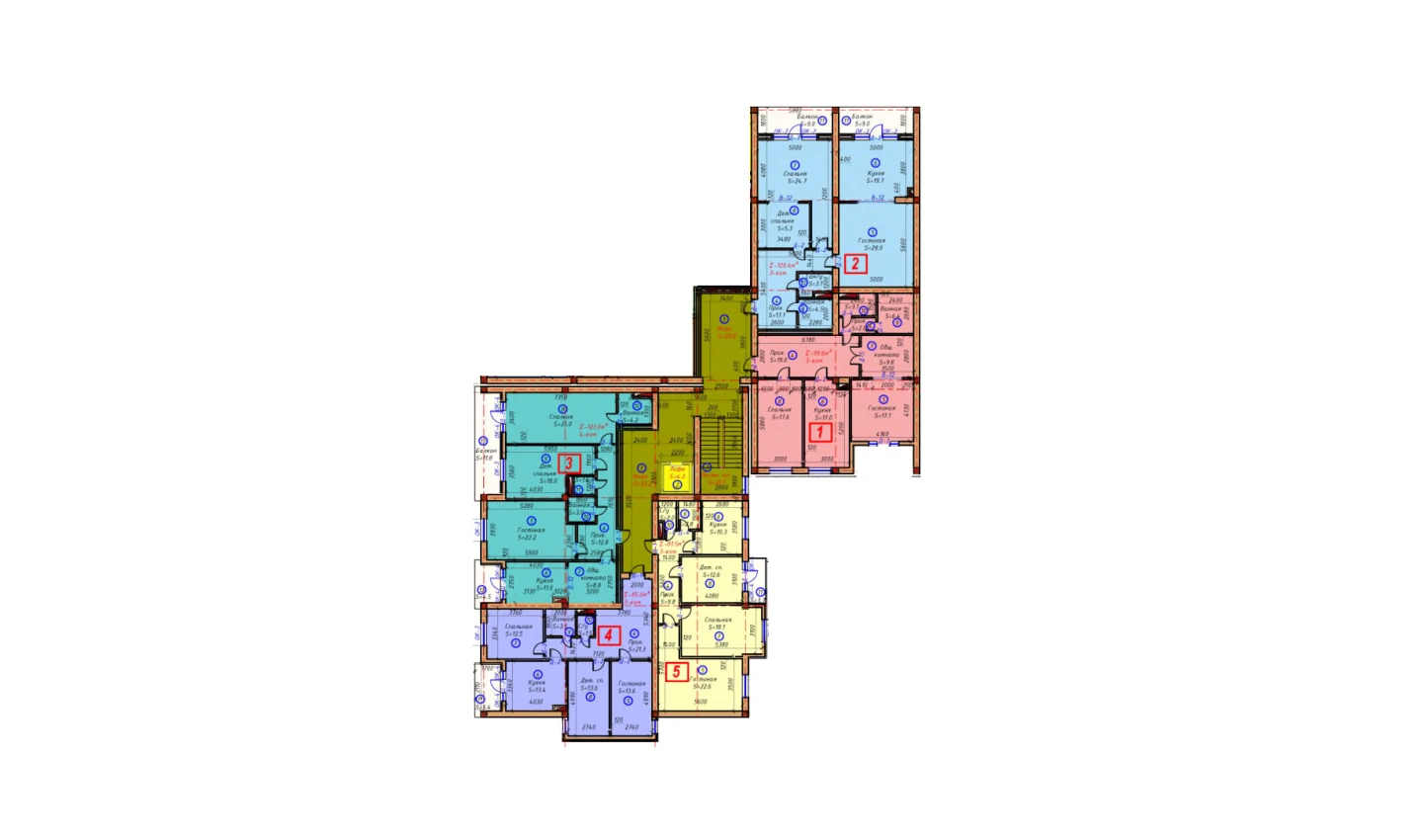 3-комнатная квартира 120.4 м²  3/3 этаж