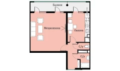 1-комн. квартира 46.35 м²  11/11 этаж