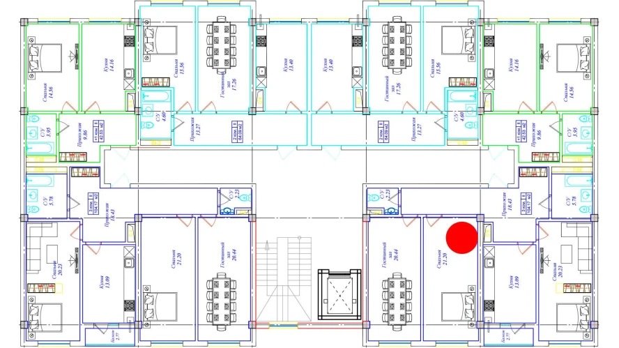 3-xonali xonadon 104.17 m²  5/5 qavat