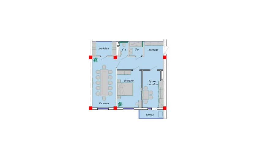 2-xonali xonadon 78.7 m²  12/12 qavat | SERGELI CITY Turar-joy majmuasi