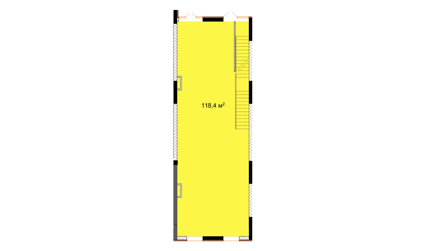 1-xonali xonadon 118.4 m²  1/1 qavat