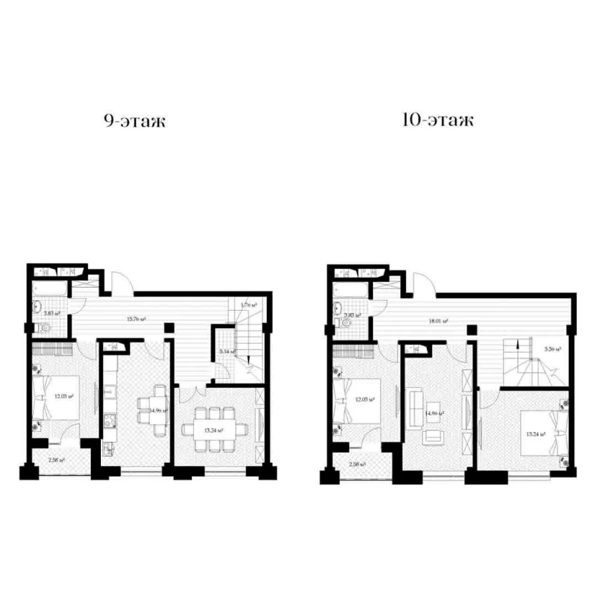 2-комнатная квартира 143.14 м²  9/9 этаж