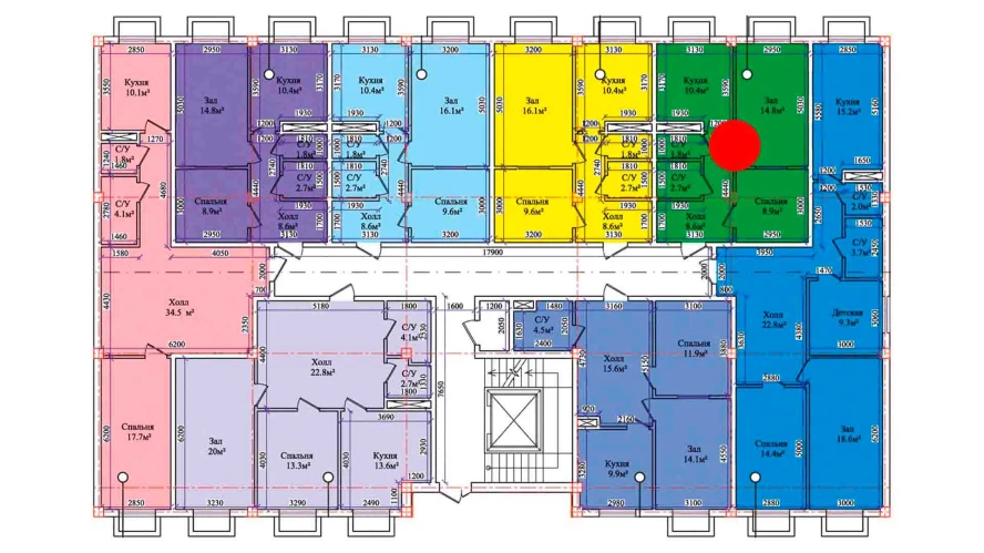 2-комнатная квартира 49.4 м²  1/1 этаж