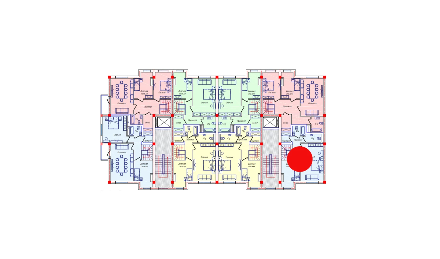 2-комнатная квартира 56.6 м²  8/8 этаж