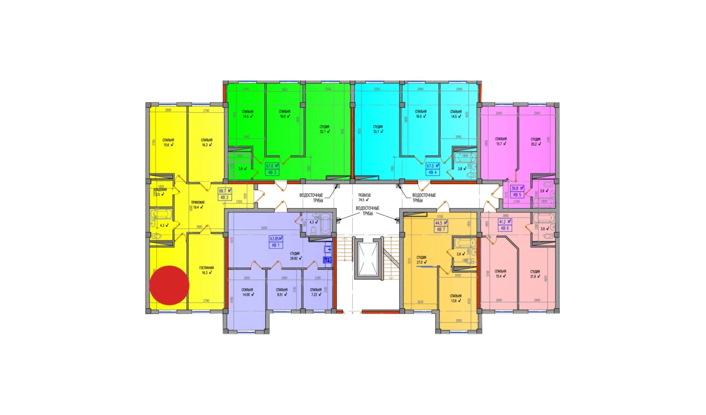 4-комнатная квартира 89.7 м²  1/1 этаж