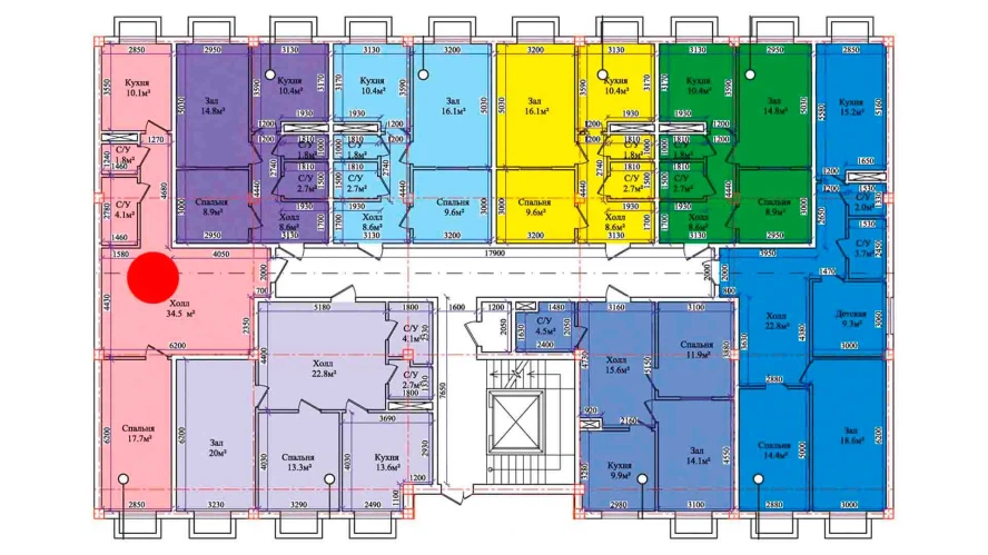 3-комнатная квартира 69.4 м²  1/1 этаж