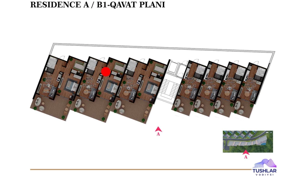 3-xonali xonadon 58.564 m²  0/0 qavat