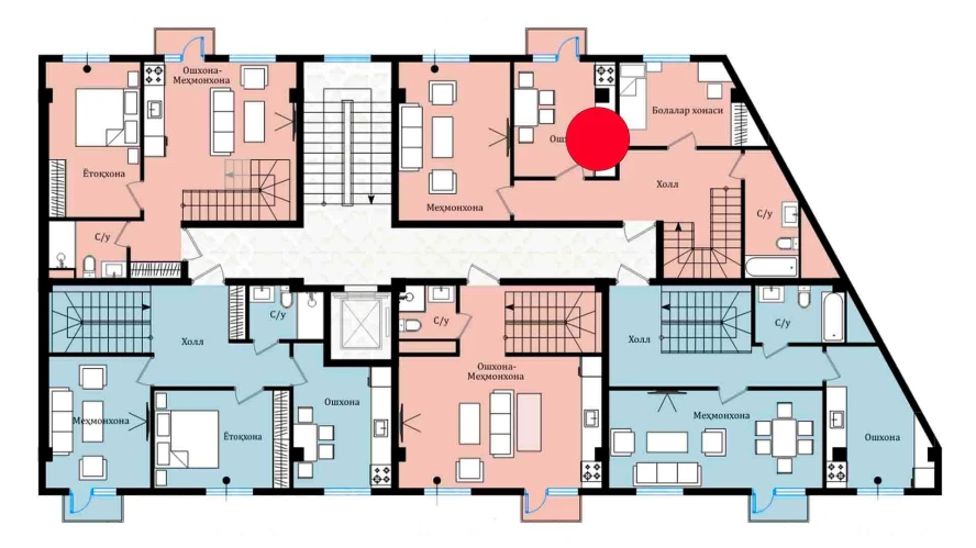 5-комнатная квартира 60.94 м²  7/7 этаж