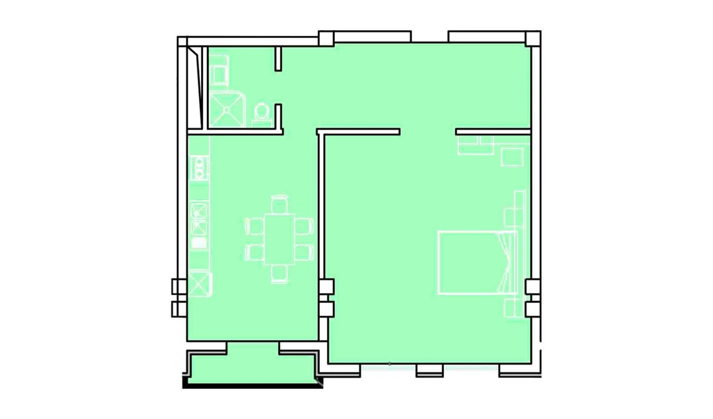 2-xonali xonadon 75.46 m²  6/6 qavat