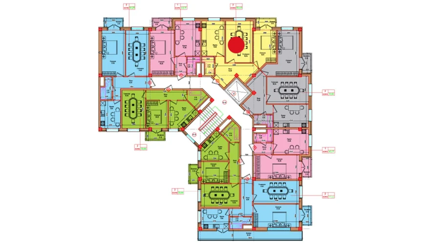 2-комнатная квартира 62.37 м²  6/6 этаж