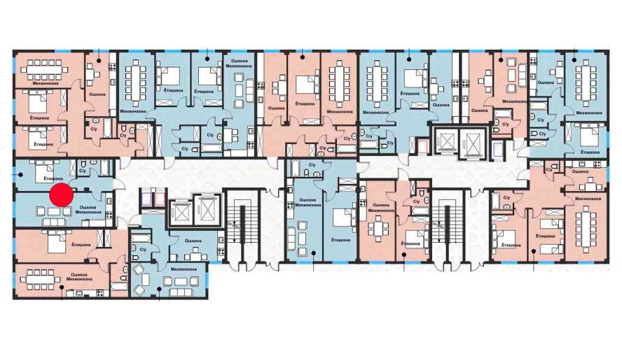 1-комнатная квартира 45.16 м²  1/1 этаж