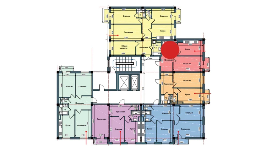 1-xonali xonadon 54.3 m²  10/10 qavat | NUR BARAKA Turar-joy majmuasi