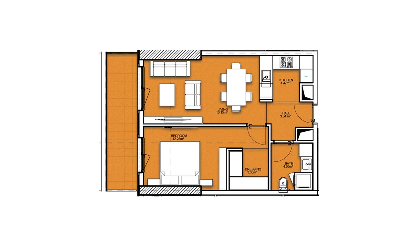 2-xonali xonadon 53.41 m²  12/12 qavat