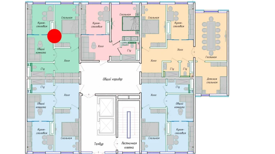 2-комнатная квартира 50.85 м²  1/1 этаж