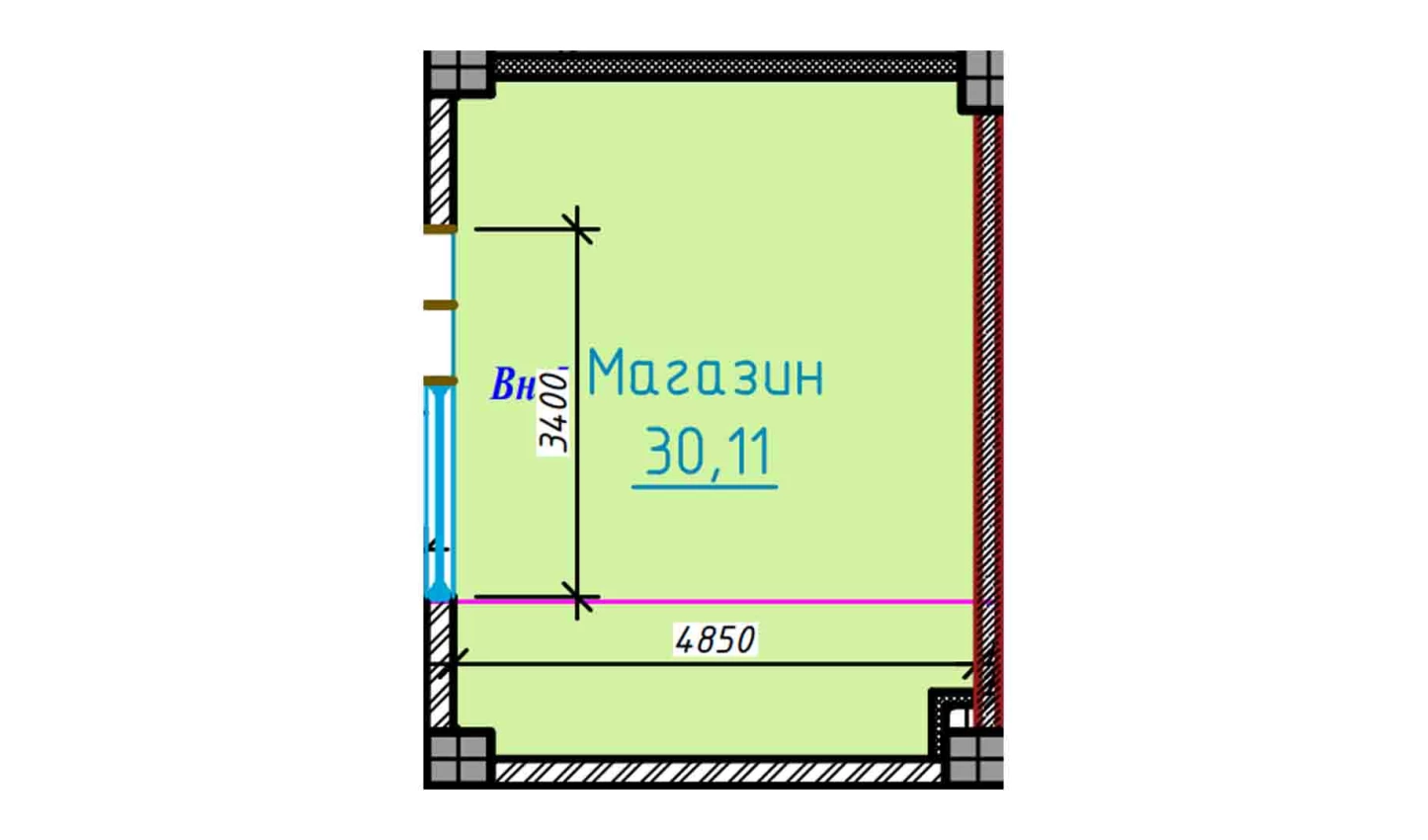 1-xonali xonadon 30.11 m²  1/1 qavat