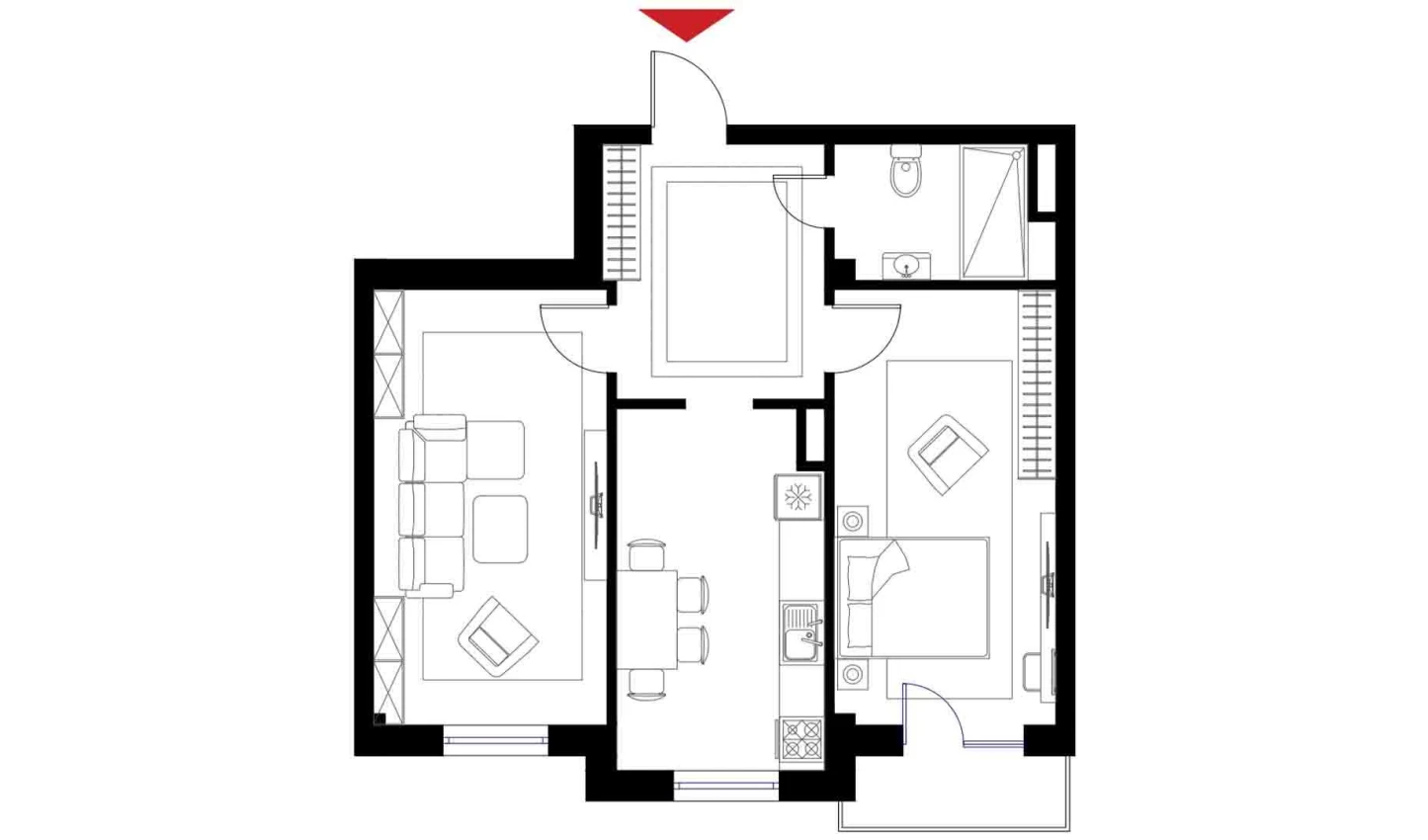 2-комнатная квартира 64.8 м²  6/6 этаж