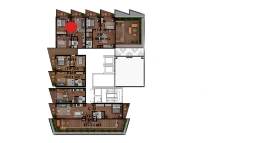 3-xonali xonadon 51.59 m²  7/7 qavat | TUSHLAR VODIYSI Turar-joy majmuasi