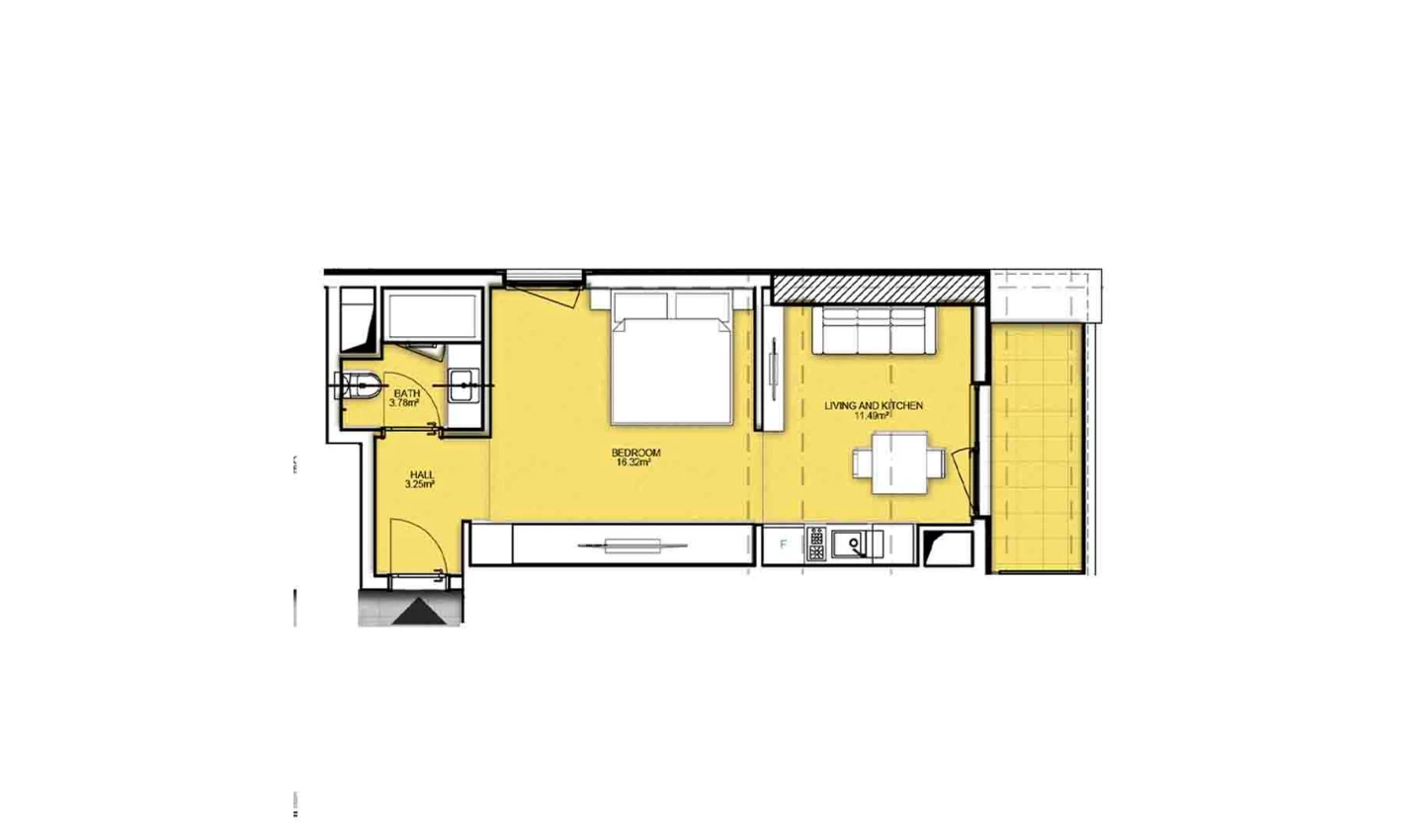 1-комнатная квартира 42.03 м²  5/5 этаж