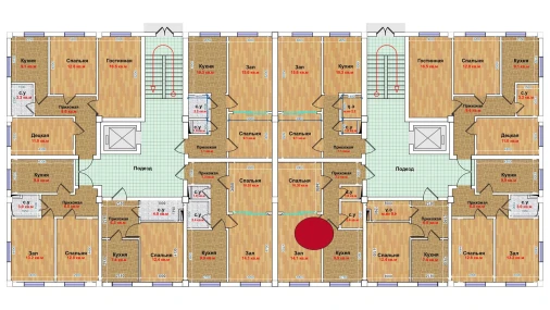 2-xonali xonadon 90.1 m²  1/6 qavat | MBG Turar-joy majmuasi