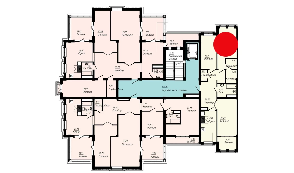 4-комнатная квартира 118 м²  10/10 этаж