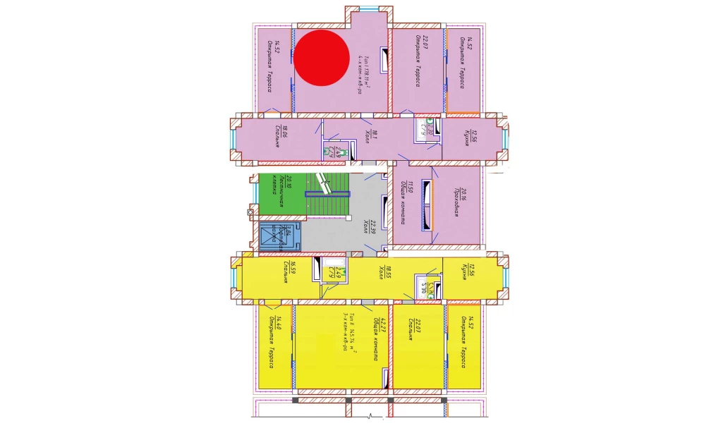 4-комнатная квартира 178.11 м²  10/10 этаж