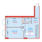 2-xonali xonadon 119.95 m²  1/8 qavat | CAPITAL AVENUE Turar-joy majmuasi