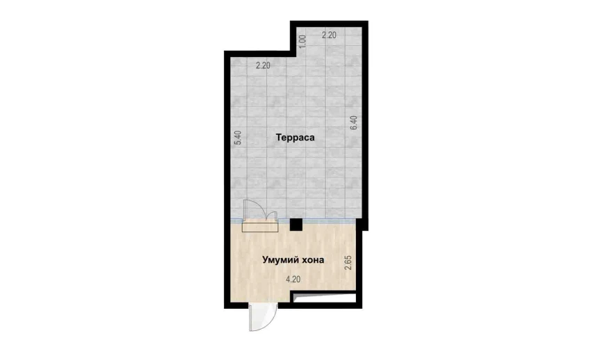 1-комнатная квартира 73.94 м²  7/7 этаж | Жилой комплекс Bochka Resort