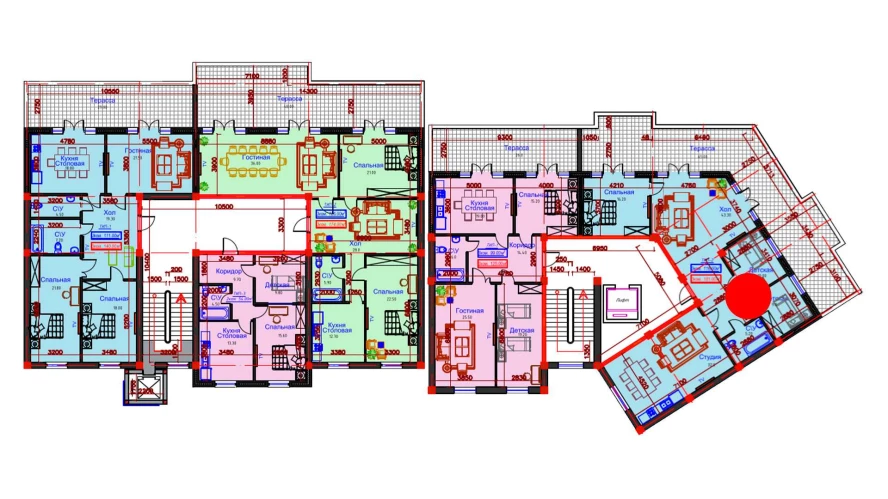 6-комнатная квартира 90 м²  9/9 этаж