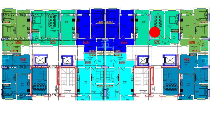 1-xonali xonadon 65.38 m²  5/5 qavat