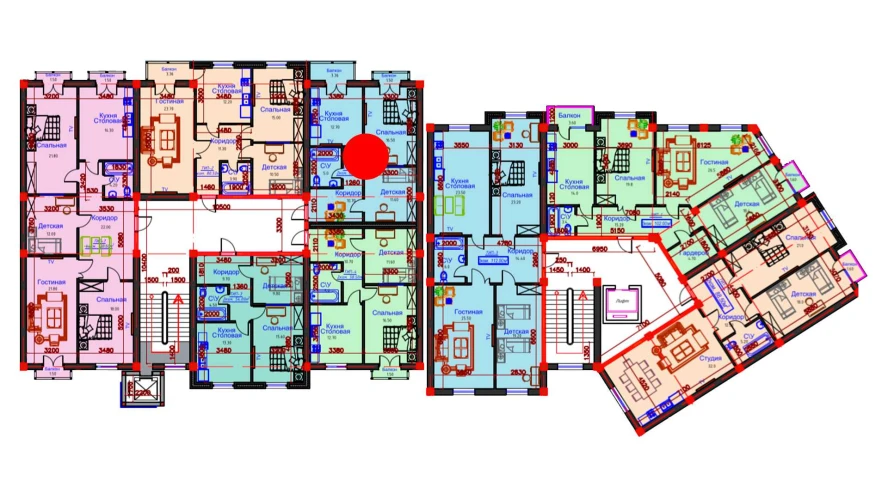 2-комнатная квартира 62 м²  9/9 этаж