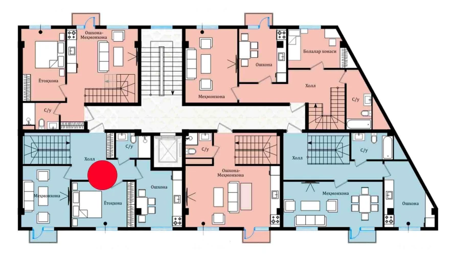 5-комнатная квартира 53.76 м²  7/7 этаж