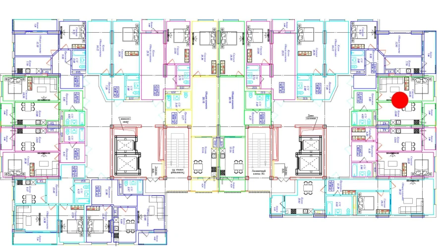 1-xonali xonadon 44.78 m²  6/6 qavat