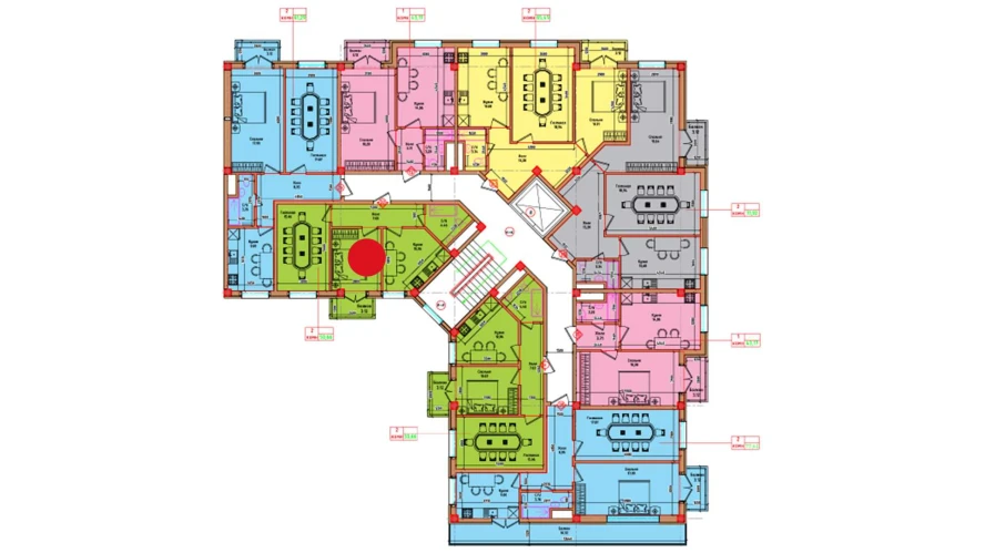 2-xonali xonadon 47.54 m²  5/5 qavat