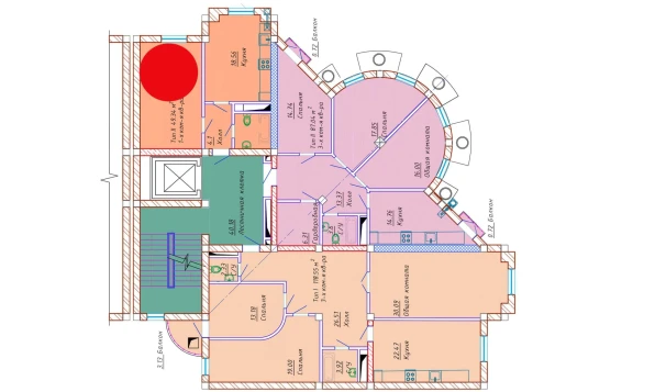 1-xonali xonadon 49.34 m²  8/10 qavat | Samarqand Park Avenue Turar-joy majmuasi