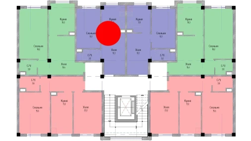 1-xonali xonadon 35.3 m²  2/5 qavat | Yangi O'zbekiston Turar-joy majmuasi