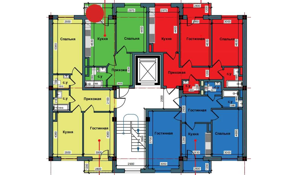 1-xonali xonadon 42.8 m²  7/7 qavat