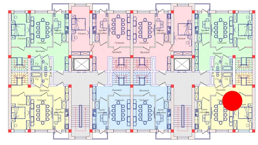 5-xonali xonadon 122.72 m²  7/7 qavat