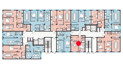 1-комнатная квартира 38.51 м²  1/1 этаж