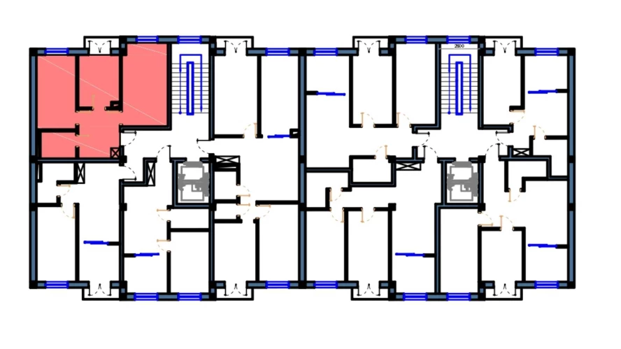 2-xonali xonadon 57.5 m²  8/8 qavat