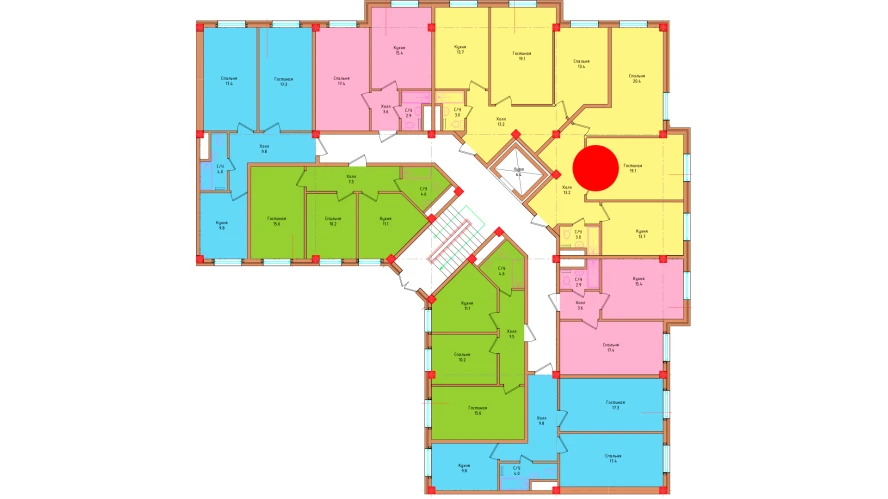 2-комнатная квартира 69.4 м²  1/1 этаж