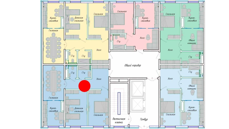 3-комнатная квартира 76.66 м²  1/1 этаж