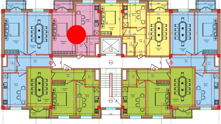 1-xonali xonadon 38.76 m²  7/7 qavat