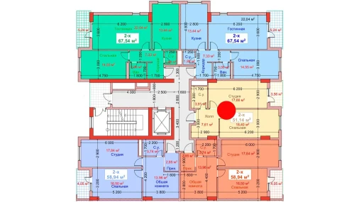 2-комнатная квартира 51.14 м²  4/8 этаж | Жилой комплекс CAPITAL AVENUE