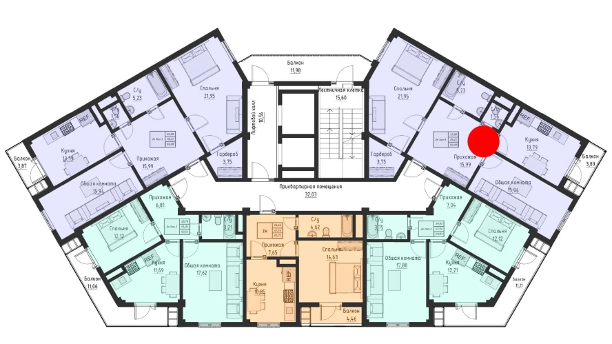 2-комнатная квартира 78.21 м²  2/2 этаж