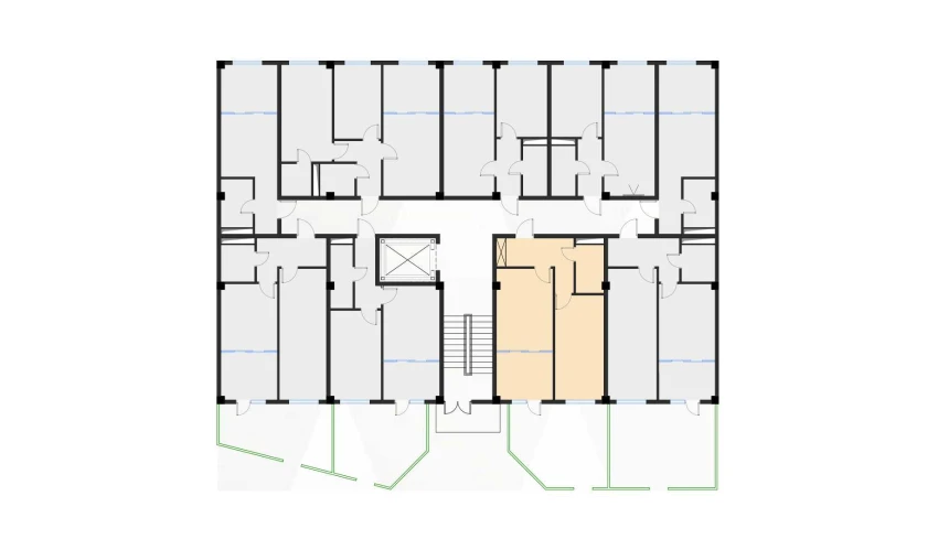 2-комнатная квартира 46.72 м²  1/7 этаж | Жилой комплекс Bochka Resort